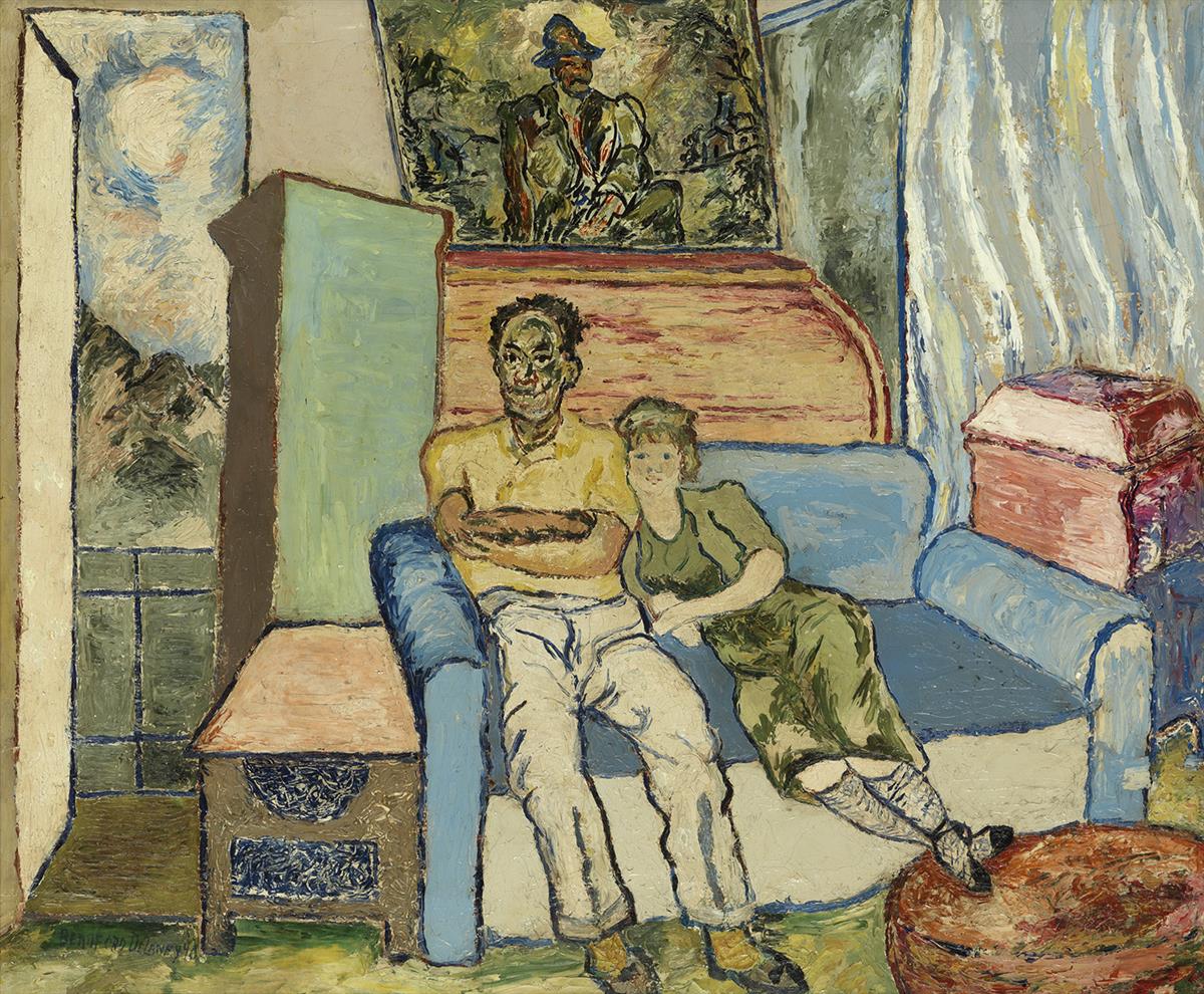 BEAUFORD DELANEY (1901 - 1979) Untitled (The Artist and Woman Seated).